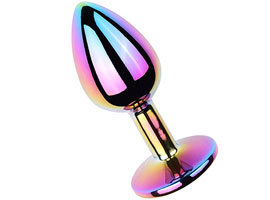 Plug Anal Multicolor Metal com Joia P - Roxo