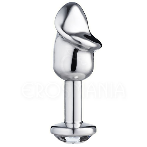 Lite Plug Anal Pênis Abs com Joia - Cromado
