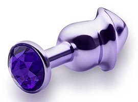 Lite Plug Anal Pênis Abs com Joia - Roxo