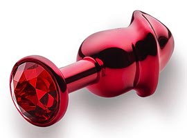 Lite Plug Anal Pênis Abs com Joia - Vermelho Lite Plug Anal Pênis Abs com Joia - Vermelho