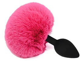 Butt Plug Bunny Tail Pink G - silicone