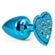 Plug de Metal Coração Cravejado Strass - Azul (Imagem 1 de 2)