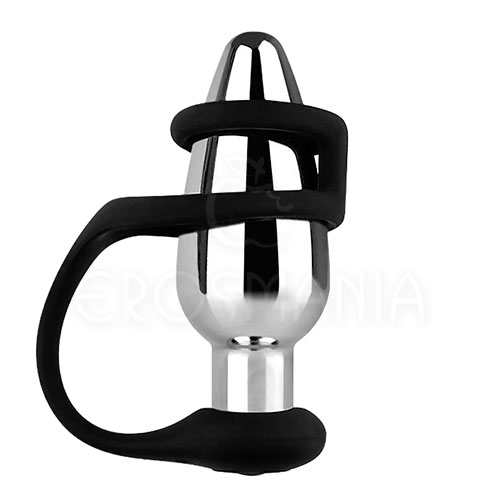 Plug Anal Metal Com anel Pêniano e Escrotal