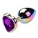 Plug de Metal Colorido com Joia Coração - Roxo (Imagem 1 de 2)
