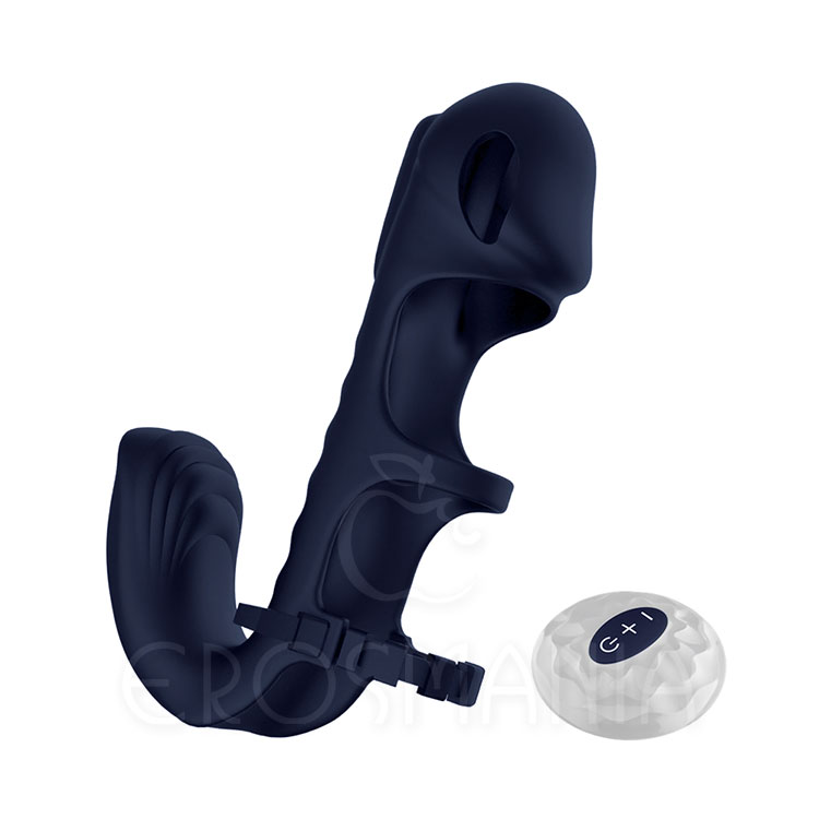 Ergonomic Vibrating Cock Ring Blue - 2 vibradores