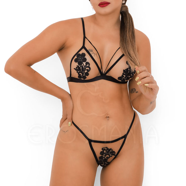 Conjunto Ilusion Selena Com Guipir