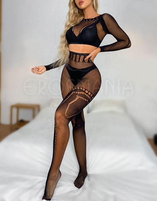 Top Mesclado Com Meia Calça
