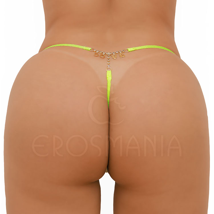 Calcinha Fio Dental em Strass "Love"