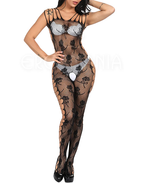 Bodystocking Rosas Multi Alças