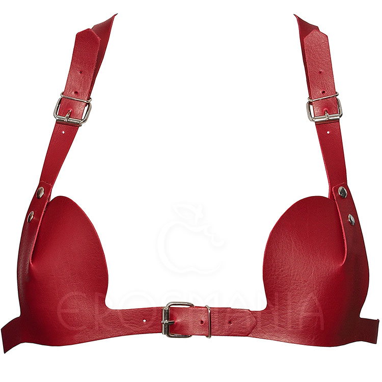 Top Mykonos em Couro Sintético - Vermelho