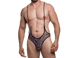 Body Erótico Tule Zebra
