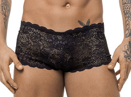 Calcinha Masculina Caleçon Renda Preta