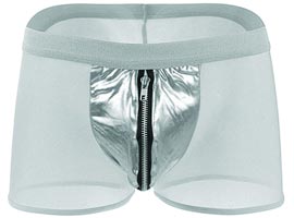 Cueca Erótica Rolus - Zíper na Frente - Prata