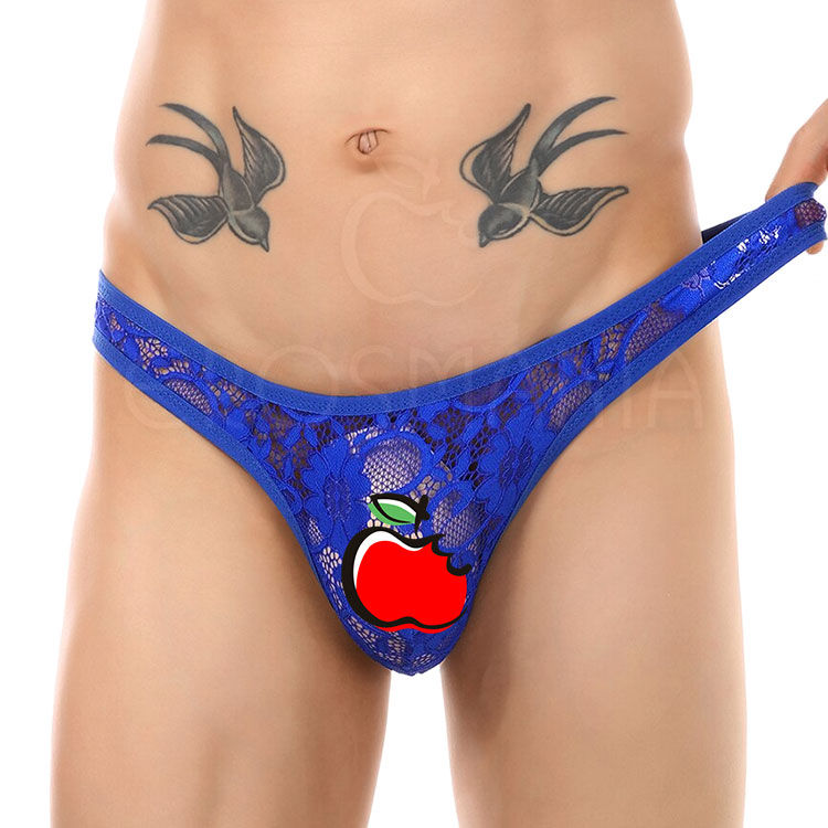 Cueca / Tapa Sexo - Fio Dental de Renda Azul