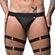 Cueca Jock Cinta Liga e Argolas - Cirrê Preto (Imagem 1 de 2)