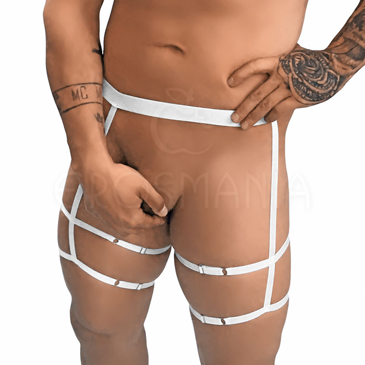 Cinta Liga Sexy Masculina - Branca