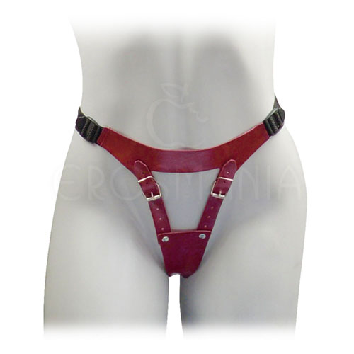 Cinto de Castidade Feminino Couro Vermelho