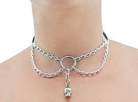 Colar Choker com Caveira Metal