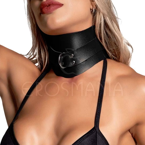 Coleira de Luxo em Couro Kali Black